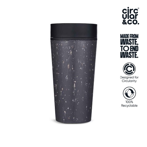 Globe Circular Cup 12oz Grey & Ink